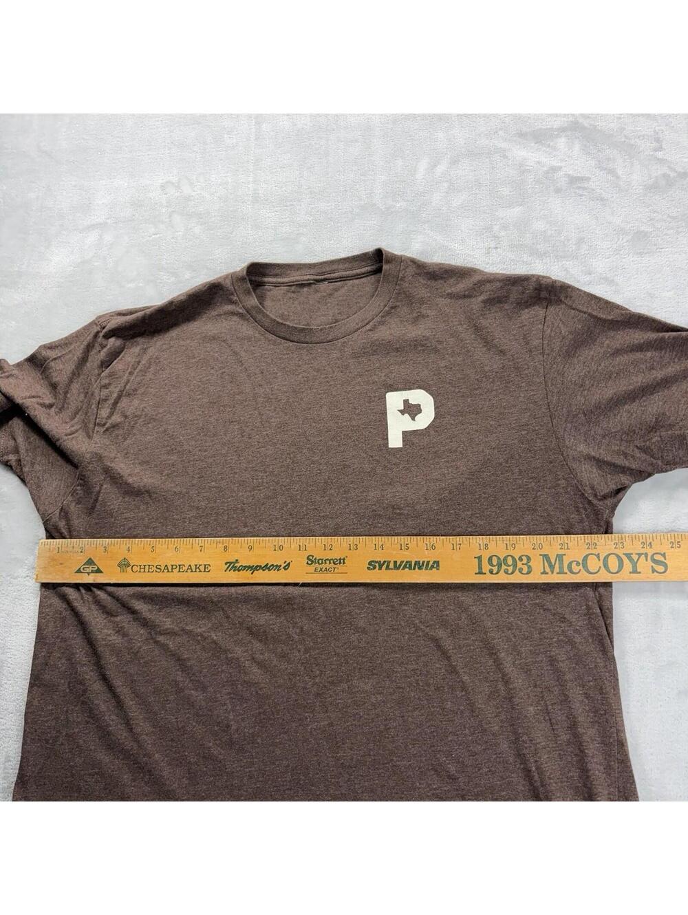 Poncho Shirt Men's XL Brown Texas Cowboy Outdoors Graphic Tee Hiking Camping - Picture 4 of 4